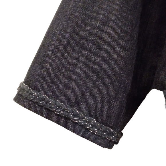 Christopher & Banks Open, Sparkling Braided Edges, Chic Jean Jacket - Picture 4 of 13